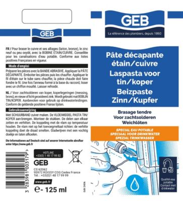Tube pâte décapante étain/cuivre 125 ml