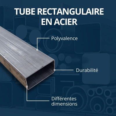 Tube Rectangulaire Acier Décapé Commentfer 35x20 Mm - Épaisseur 2 Mm - Longueur 4 Mètres - Qualité Française