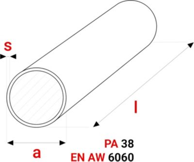 TUBE RONDE EN ALUMINIUM GAL-INDUSTRIAL 18x1mm fi18 240cm TUBE EN ALUMINIUM + COUPE SUR MESURE