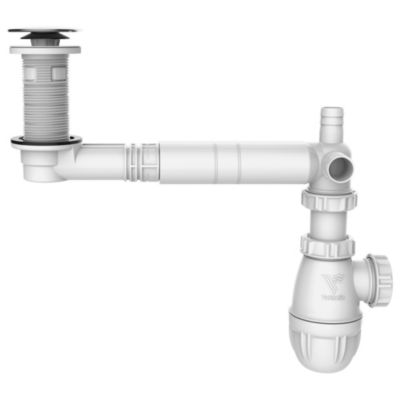 Tubulure extra-plate lavabo, bonde universelle H.100 recoupable sortie Ø32mm - Valentin