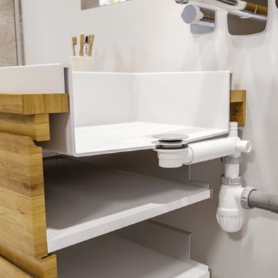Tubulure extra-plate lavabo, bonde universelle H.100 recoupable sortie Ø32mm - Valentin