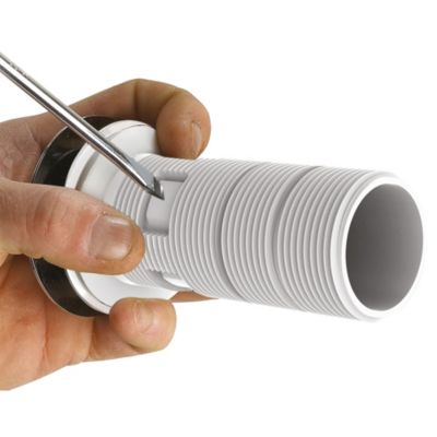 Tubulure extra-plate lavabo, bonde universelle H.100 recoupable sortie Ø32mm - Valentin