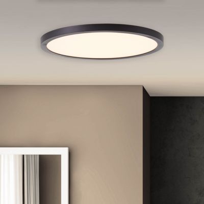 TUCO Plafonnier noir/blanc LED intégrée 16W plastique ampoule incluse