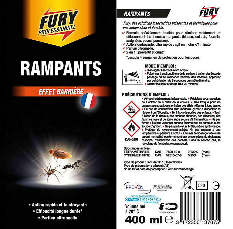 Insecto fumée Midi 15.5 G Tue tous les Flying insectes rampants 