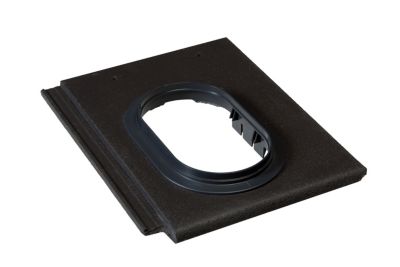 Tuile à douille universelle Innotech-Durovent beton noir Diam 110/160mm 42x33 cm