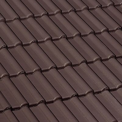 Tuile de rive universelle droite Double romane brun