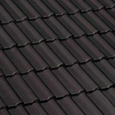 Tuile Double romane noir terre cuite
