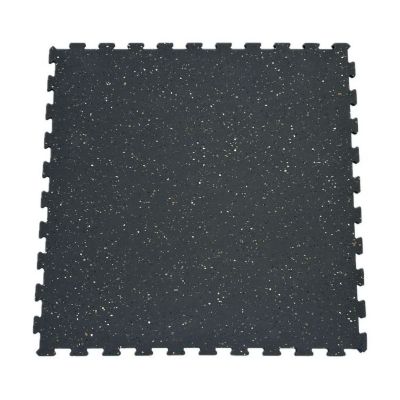 Tuile puzzle en caoutchouc , surface mouchetée, gris foncé, 100 x 100 cm
