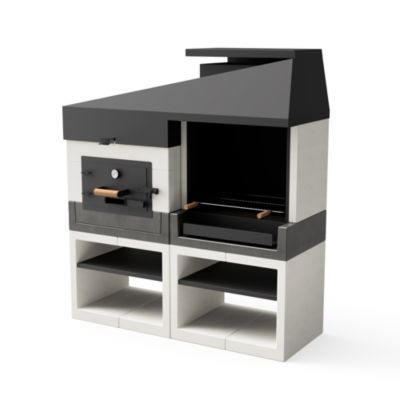 TUOZI - Cuisine Extérieure Kitaway Otte Barbecue + Four - 168 x 63 x 192 cm. Barbecue en Pierre avec Four à Bois pour Jardin