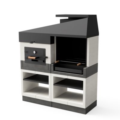 TUOZI - Cuisine Extérieure Kitaway Otte Barbecue + Four - 168 x 63 x 206 cm. Barbecue d'Extérieur avec Four en Pierre Réfractaire