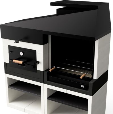 TUOZI - Cuisine Extérieure Kitaway Otte Barbecue + Four, Gril Argentin - 168 x 63 x 206 cm. Barbecue de Jardin avec Four à Bois