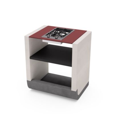 TUOZI - Module de support SUD Gaz pour Barbecue en Béton Préfabriqué (Blanc, Gris, Rouge - 81 x 60 x 60 cm) - Usage Extérieur
