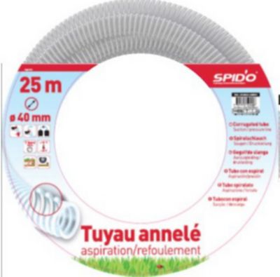 Tuyau annelé flexible diam.40 mm, L.25 m