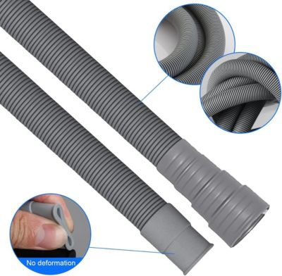 Tuyau dévacuation deau sale de 3 m pour machine à laver avec raccord de tuyau dévacuation et 2 colliers
