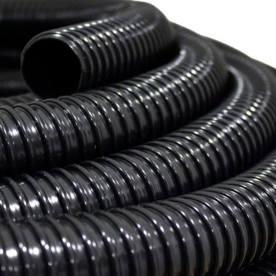 Tuyau Bassin HUGGY Spiralé Ø32mm - 10m | PVC Noir | UV Résistant | Pour Pompe Filtration Étang