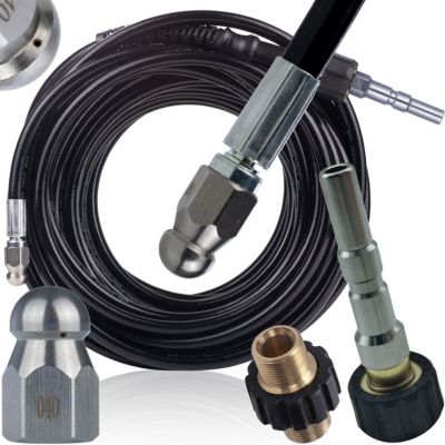 Tuyau de Canalisation ProJet 20M - Pression 200 bar, Buse 3+1 M22x1,5, Compatible Nettoyeur Nilfisk Kranzle D12 K2160-K2195