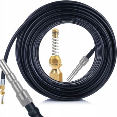 Tuyau de Nettoyage Canalisation 10 m - 200 Bar, Buse Ressort Laiton, Compatible Kranzle D12, Nilfisk Alto KEW