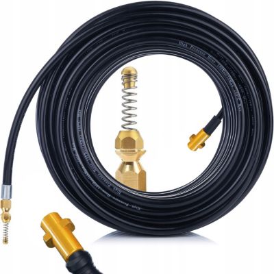 Tuyau de Nettoyage Canalisation 30 m - Buse Ressort Laiton, 60C, Compatible avec Kärcher K2-K7 Bayonet