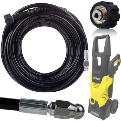 Tuyau de Nettoyage Canalisation 35M M22 avec Adaptateur Baïonnette - Haute Pression 200 Bar