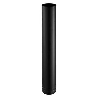 Tuyau de poêle à bois émaillé noir mat 1 m ø150 mm Poujoulat