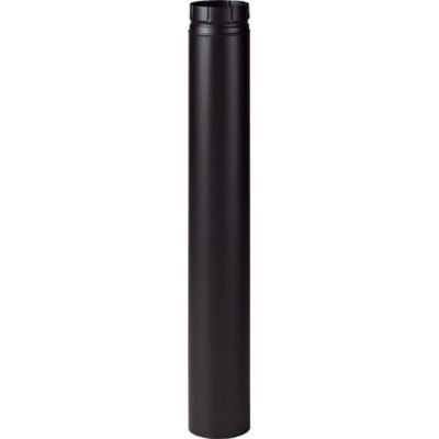 Tuyau de poêle à bois émaillé Noir Mat 1 m x ø80 mm Poujoulat