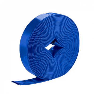 Tuyau de refoulement, d'arrosage plat en PVC - Bleu - 10 m x 25 mm - Linxor