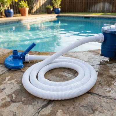 2 Tuyaux De Raccordement 1m Pour Pompe Piscine Intex 32mm - Blanc/Bleu - Compatible 330-1000 GPH