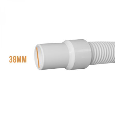 Tuyau flottant 2 embouts pour piscine - Diam 38 mm - 4 m - Blanc - Linxor