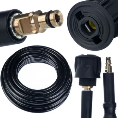 Tuyau Haute Pression 10 m Click Connect - 180 Bar, PVC Renforcé Nylon, Compatible avec Kärcher K2-K7