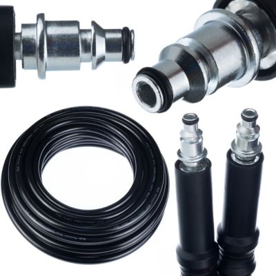 Tuyau Haute Pression 10 m Click Connect - 200 Bar, PVC Renforcé Nylon, Compatible avec nettoyeur Bosch AQT/AQUATAK
