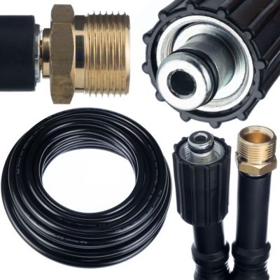 Tuyau Haute Pression 10 m M22 - Renforcé Nylon, 200 Bar, Compatible avec nettoyeur Kärcher Kranzle