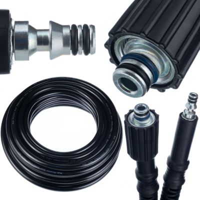 Tuyau Haute Pression 15 m Click-M22 - 200 Bar, PVC Renforcé Nylon, Compatible avec nettoyeur Parkside PHD