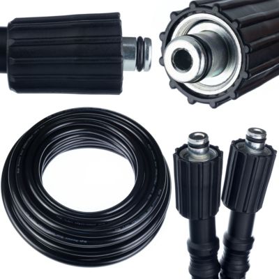 Tuyau Haute Pression 15 m M22-M22 - 200 Bar, Tresse Nylon, Compatible avec nettoyeur Kärcher 14 mm