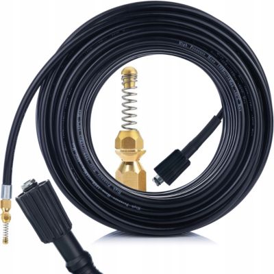 Tuyau Haute Pression 30 m 1/4 155 bar - Buse M22 Laiton, Nettoyage Canalisations, Compatible Kärcher K1-K7