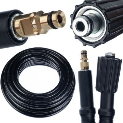 Tuyau Haute Pression 5 m Click Connect - 200 Bar, M22x1,5, Compatible avec nettoyeur Kärcher K2-K7