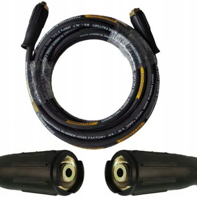 Tuyau Haute Pression de Remplacement 10m - Oplot Acier, M22 x M22, 250 bar 155C, Compatible Nettoyeur Kärcher HD HDS