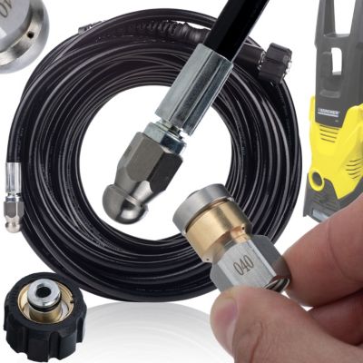 Tuyau Nettoyage Canalisation 20m M22 - 2 Buses 1/4, 200 Bar, Flexible Nylon, Compatible avec Kärcher K2-K7