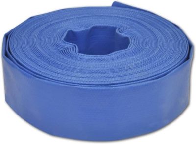 Tuyau Plat Pompage Incendie Tuyau d'Arrosage Refoulement Irrigation Tuyau d'Évacuation d'Eau Jardin Patio Extérieur 50 m 1,5" PVC