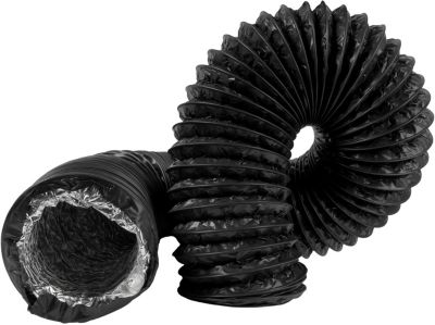 Tuyau ventilation/évacuation PVC (noir) - Pour hottes cuisinière/aspirantes, climatiseurs, sèche-linge - 125mm x 6m