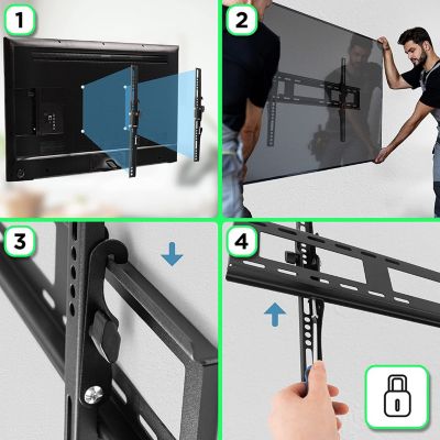 TVB123M Support TV mural pour écran de 23 à 55 pouces Inclinable Charge max 40 kg VESA 200 400 Télé LED LCD OLED Duronic