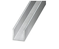 U aluminium brut 10 x 8 x 10 mm Ep. 1 mm, 1 m