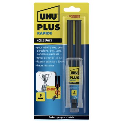 UHU Colle époxy plus rapide - Colle époxy 2 composants, super forte et ...