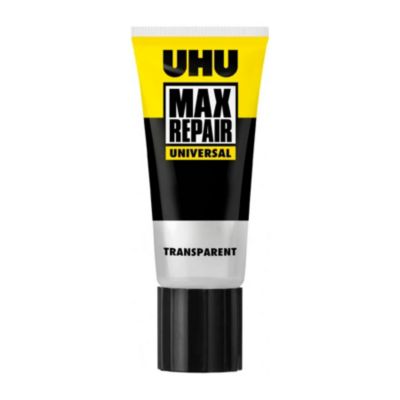 UHU Max Repair universal - Colle puissante et flexible, transparente, idéale pour les chaussures, le caoutchouc, le cuir, tube 45g