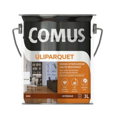 ULIPARQUET SATIN incolore 3L - Vernis vitrificateur haute résistance pour trafic domestique - COMUS