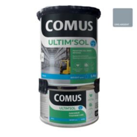 ULTIM'SOL GRIS ARGENT 4KG - ULTIM'SOL Peinture sol epoxy bi-composante en phase aqueuse pour trafic intense