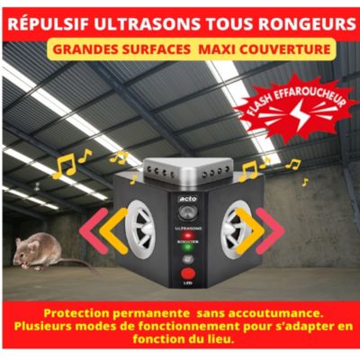 Ultrasons répulsifs rats et souris Acto 300m²