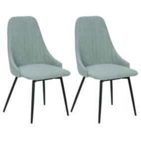 UNDY - Lot de 2 Chaises Pivotantes Tissu Vert Céladon