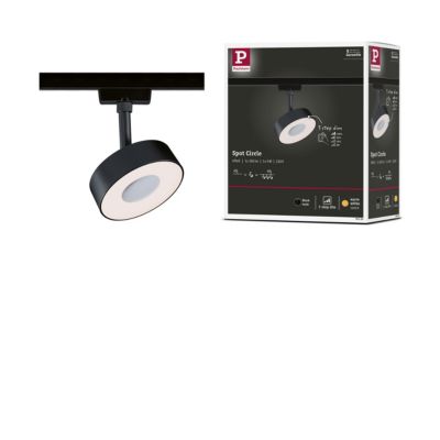 URail Spot sur rail 3-Step-Dim Circle 280lm 5W 3000K gradable 230V Noir mat