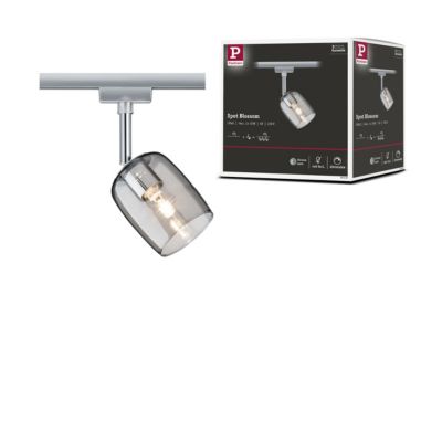 URail Spot sur rail Blossom Spot individuel G9 max. 10W gradable 230V Chrome mat, Verre fumé