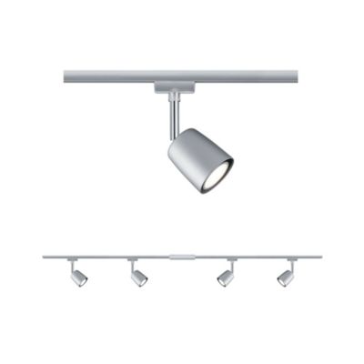 URail Spot sur rail Cover Kit de démarrage GU10 max. 4x10W gradable 230V Chrome mat, Chrome